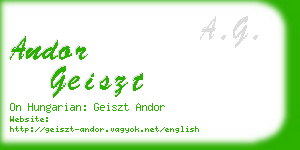 andor geiszt business card